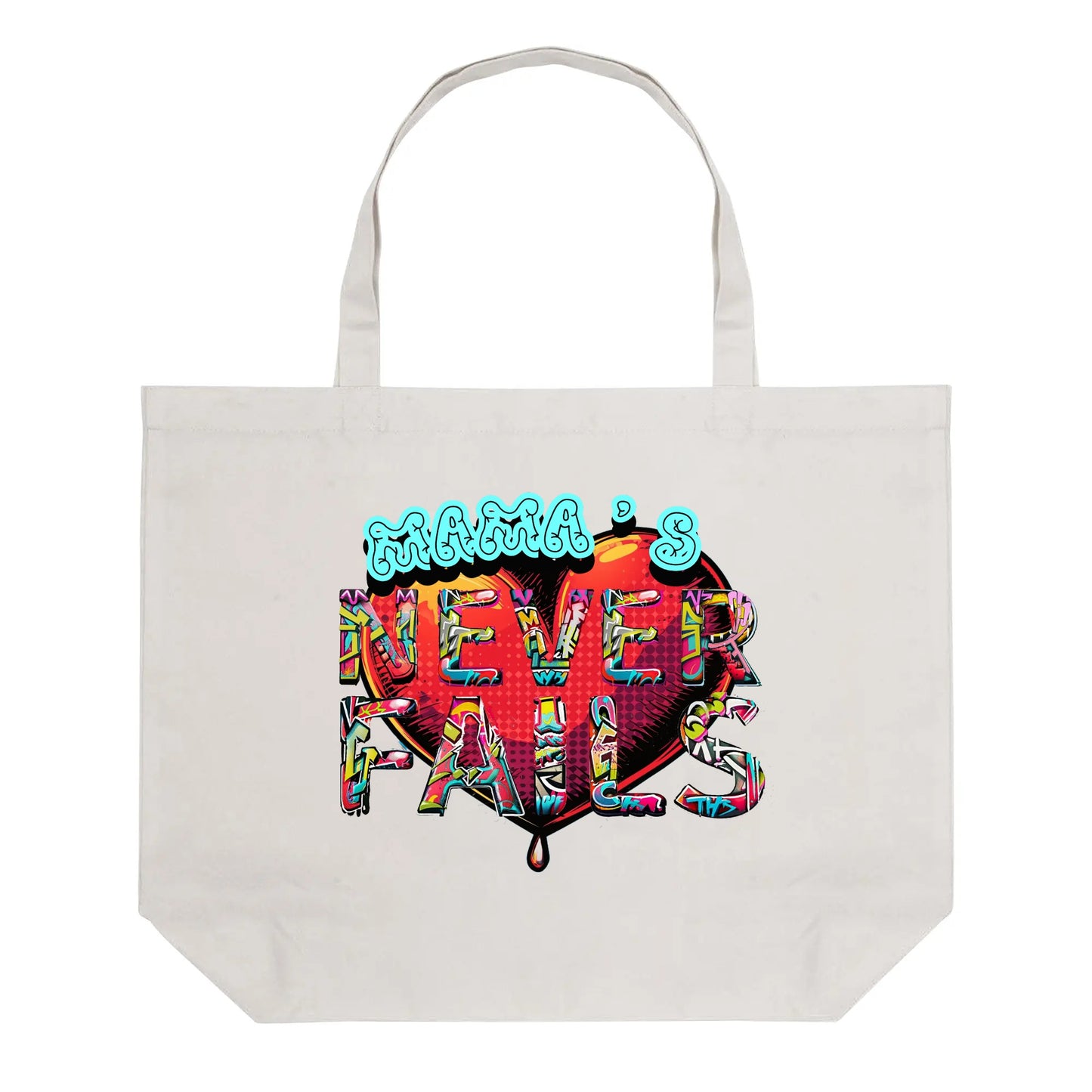 Mama's Love Never Fails- 100% Cotton Tote Bag (Single-sided Print), Free Shipping