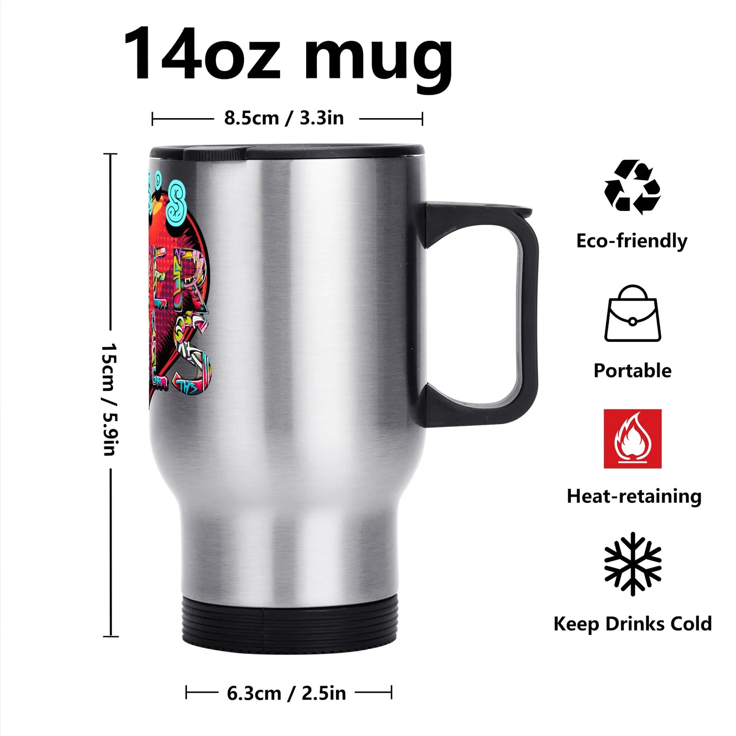 Mama's Love Never Fails- Stainless Steel Travel Coffee Mug (14 oz), Free Shipping