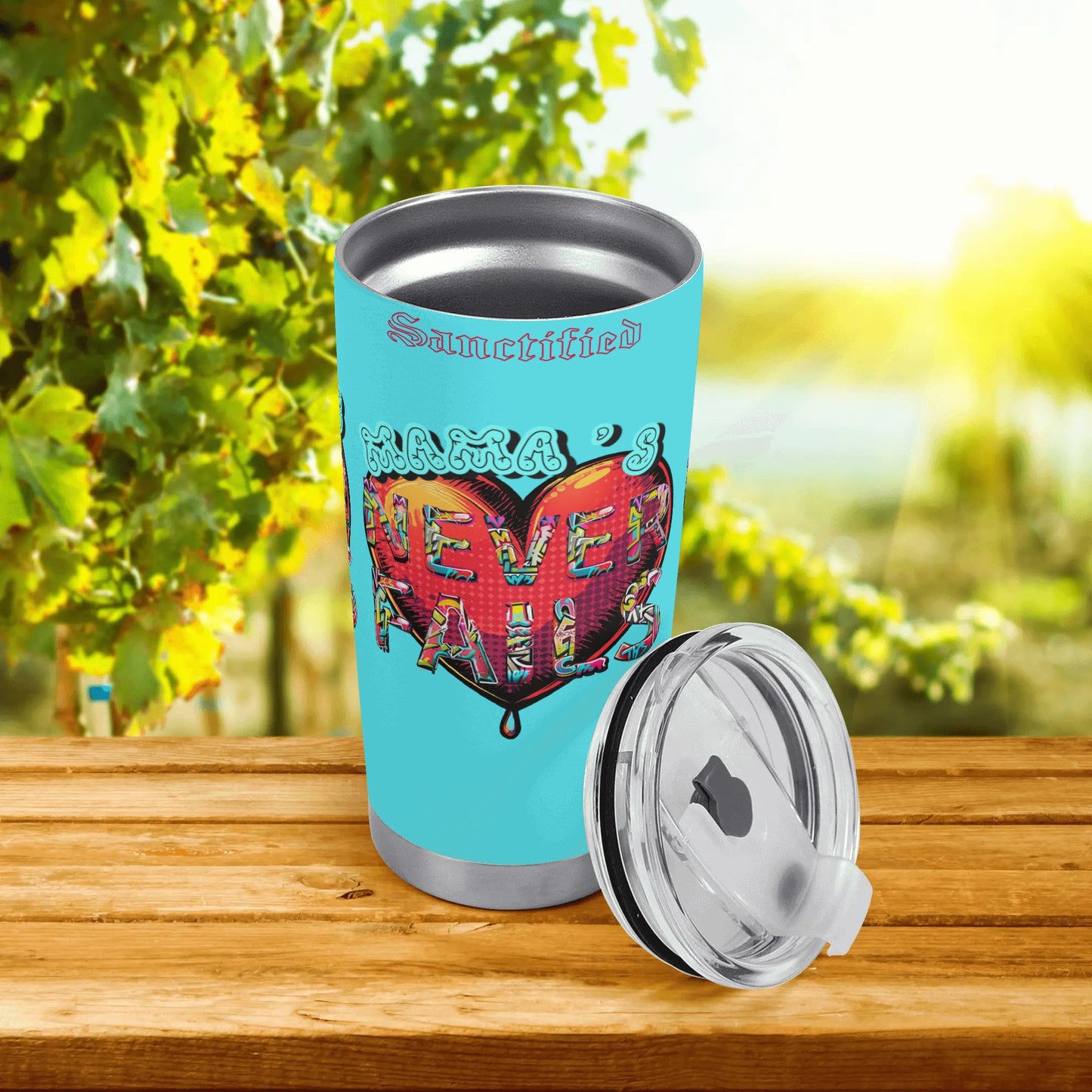 Mama's Love Never Fails- All Over Printing Car Tumbler 20oz, Free Shipping