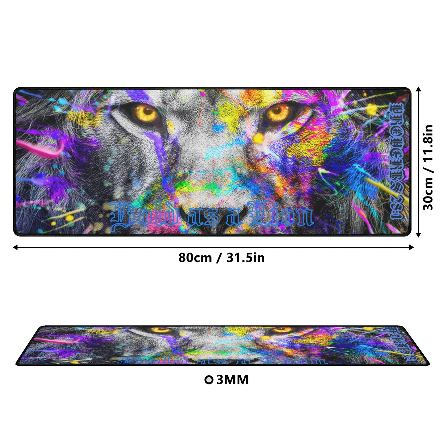 BOLD AS A LION- Rectangle Rubber Gaming Mouse Mat Pad, FREE SHIPPING
