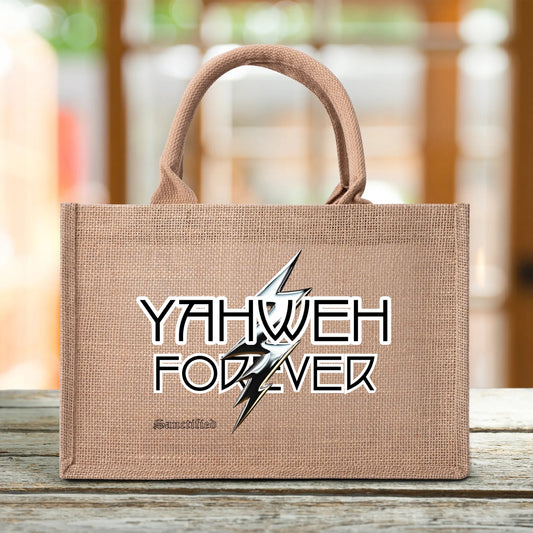 Yahweh Forever- Jute Burlap Tote Bag, FREE SHIPPING