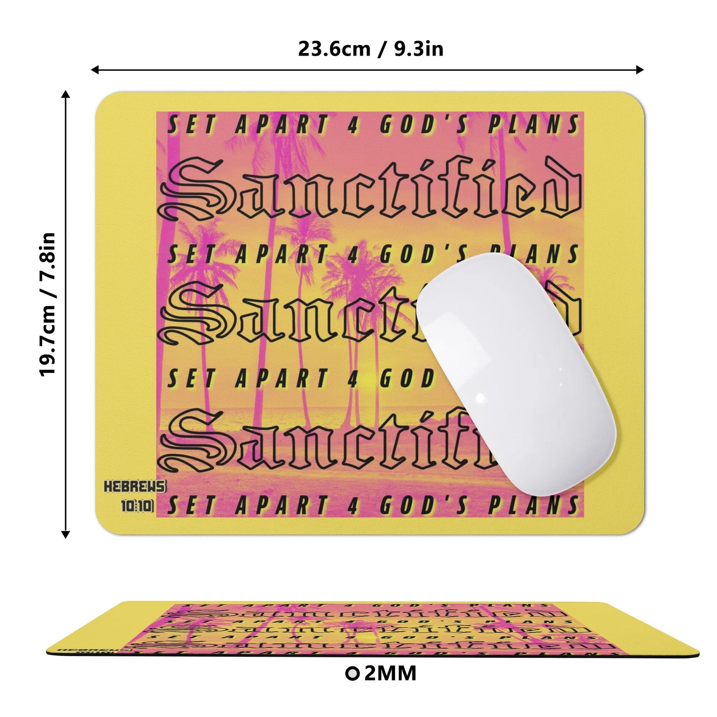 SANCTIFIED- Square Rubber Mouse Mat Pad, FREE SHIPPING