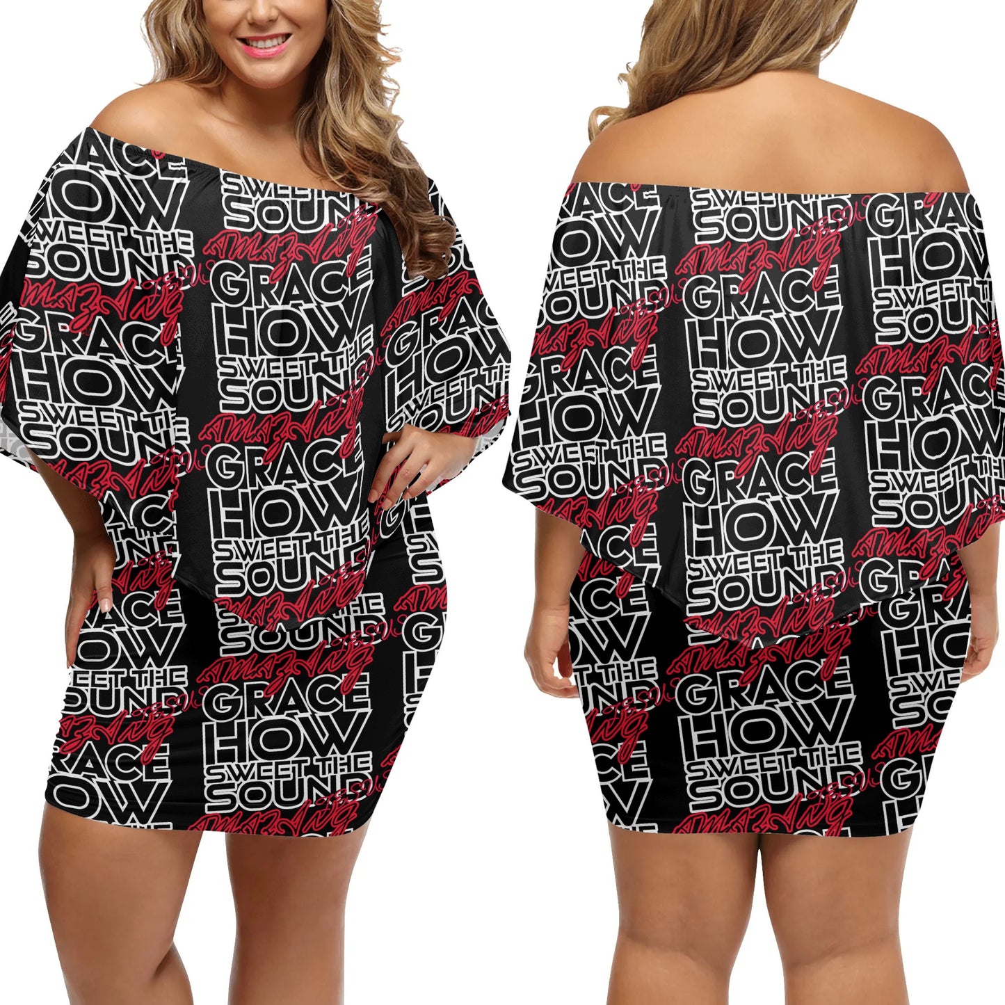 AMAZING GRACE- Womens Off The Shoulder Wrap Dress, FREE SHIPPING