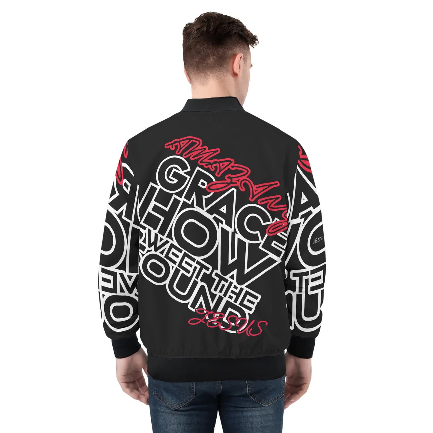AMAZING GRACE-  All Over Print Zip Bomber Jacket, FREE SHIPPING