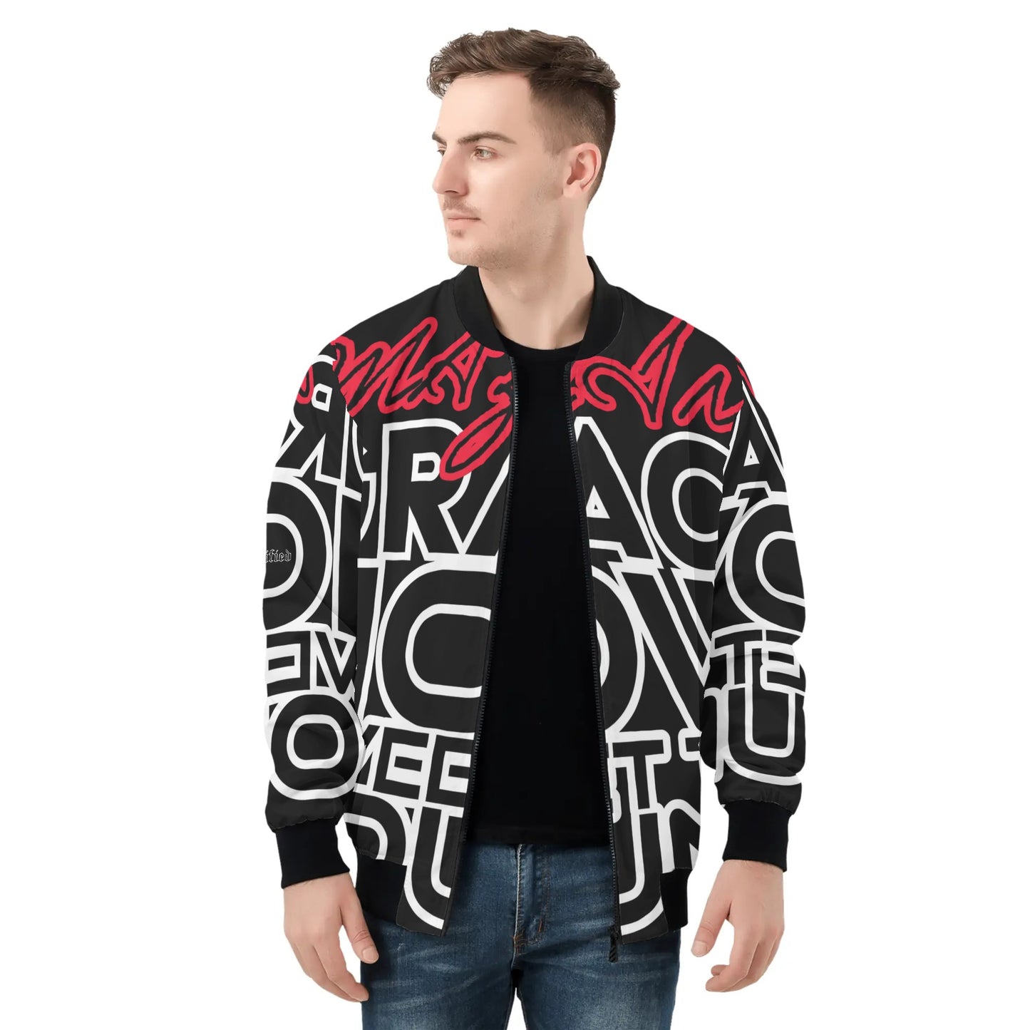 AMAZING GRACE-  All Over Print Zip Bomber Jacket, FREE SHIPPING