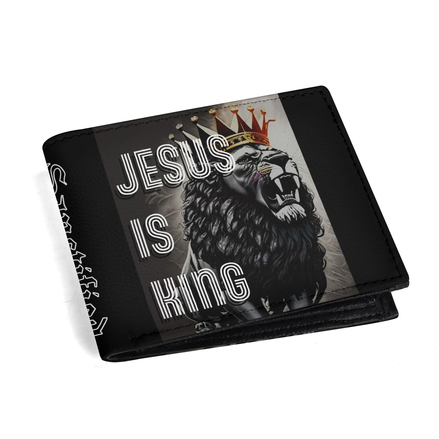 JESUS IS KING- PU Leather Wallet Paper Folded Wallet, FREE SHIPPING