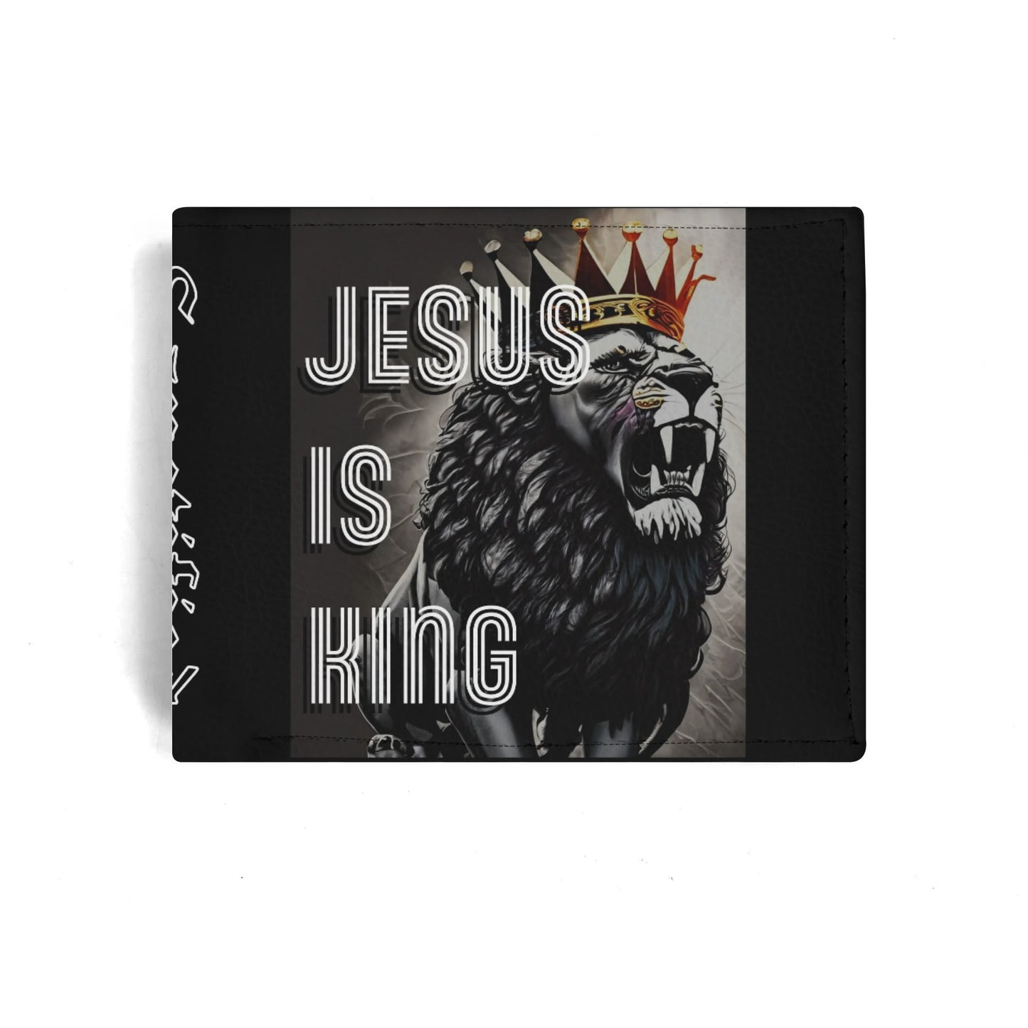 JESUS IS KING- PU Leather Wallet Paper Folded Wallet, FREE SHIPPING