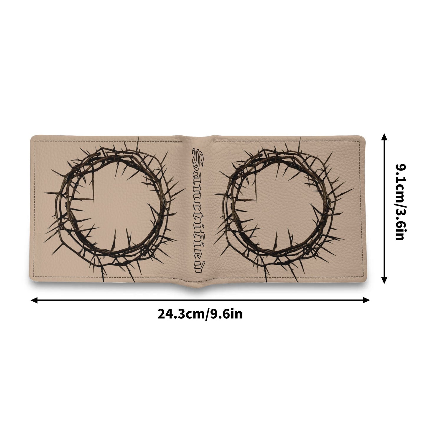 CROWN OF THORNS- PU Leather Wallet Paper Folded Wallet, FREE SHIPPING