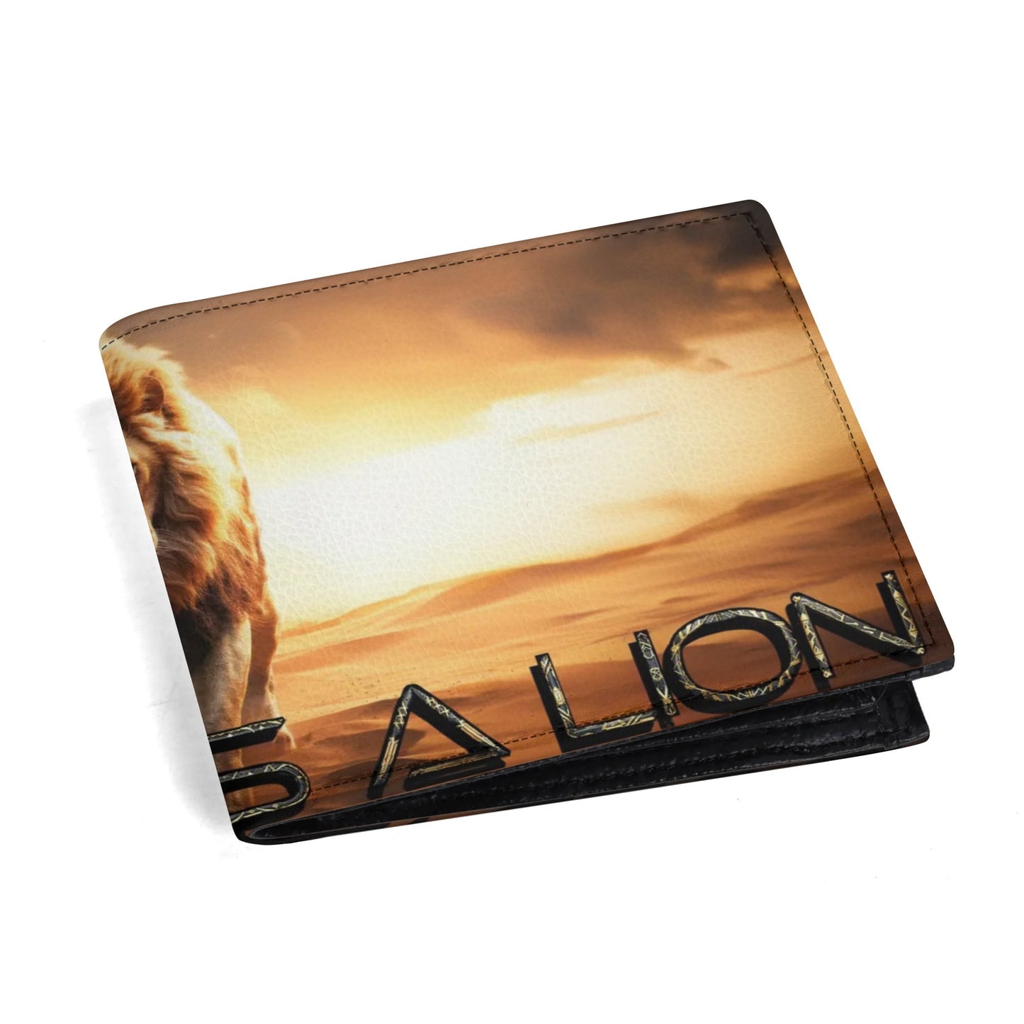BOLD AS A LION- Mens Minimalist PU Leather Wallet Paper Folded Wallet, FREE SHIPPING