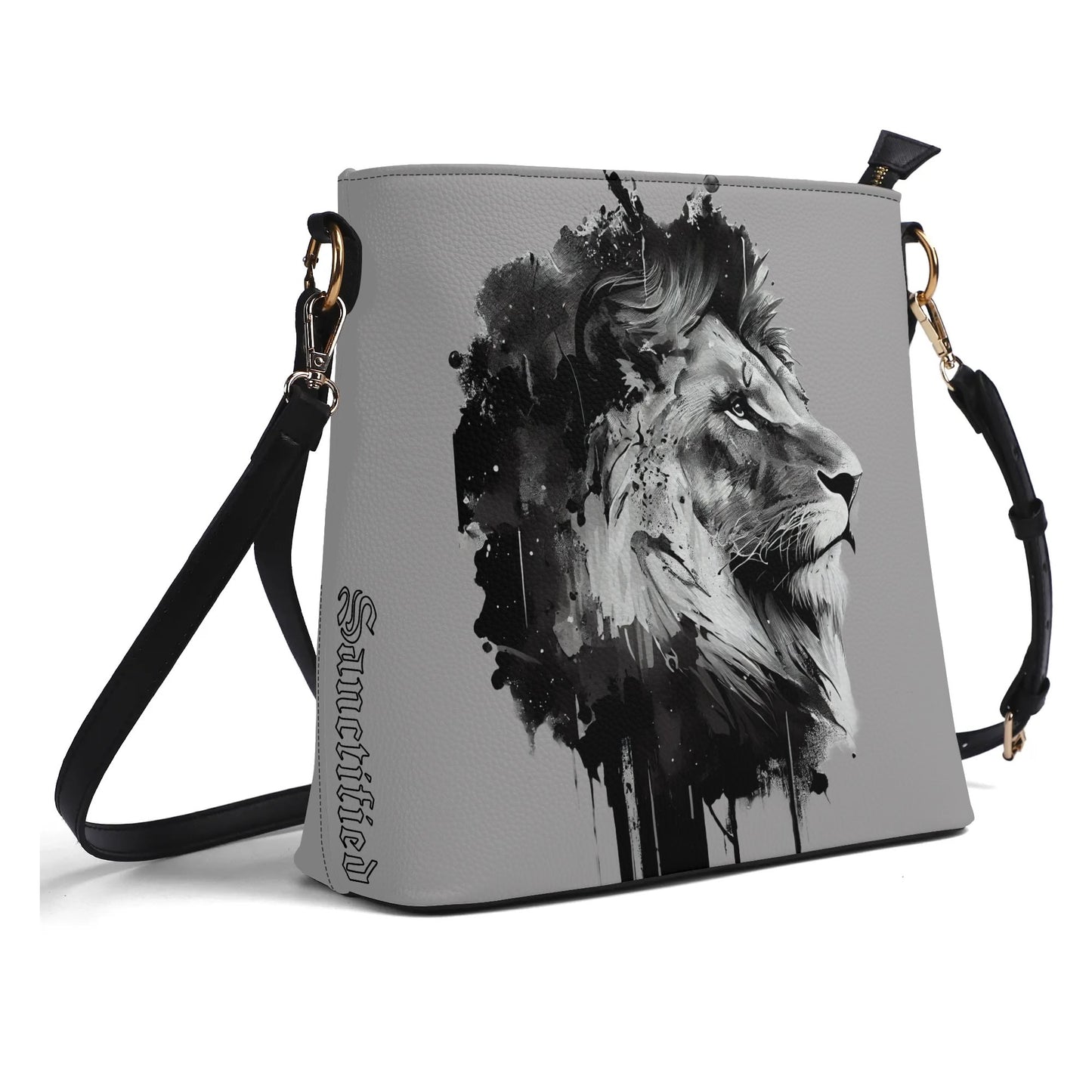 BOLD AS A LION- Womens PU Bucket Bag Shoulder Bag