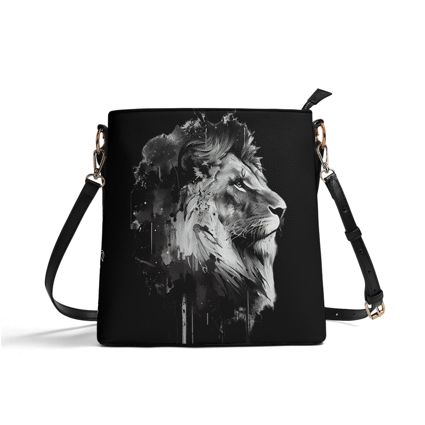 BOLD AS A LION- Womens PU Bucket Bag Shoulder Bag