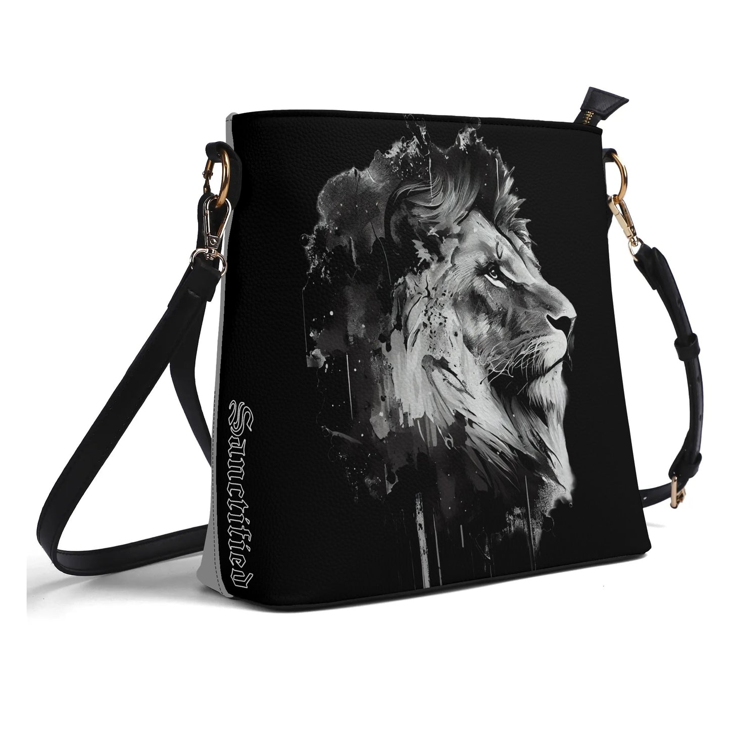 BOLD AS A LION- Womens PU Bucket Bag Shoulder Bag