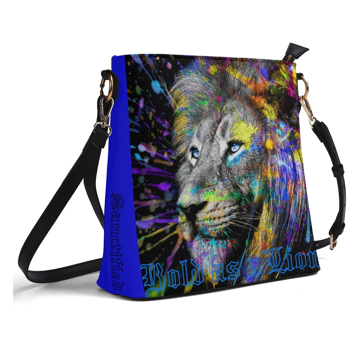 BOLD AS A LION- Womens PU Bucket Bag Shoulder Bag