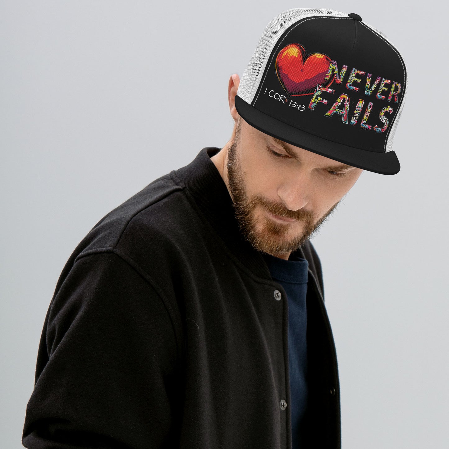 LOVE NEVER FAILS- Trucker Cap