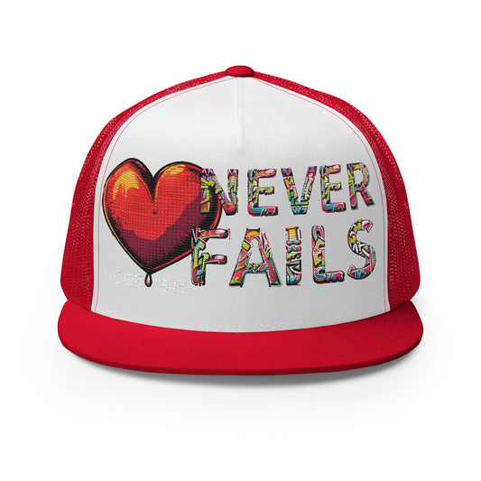 LOVE NEVER FAILS- Trucker Cap