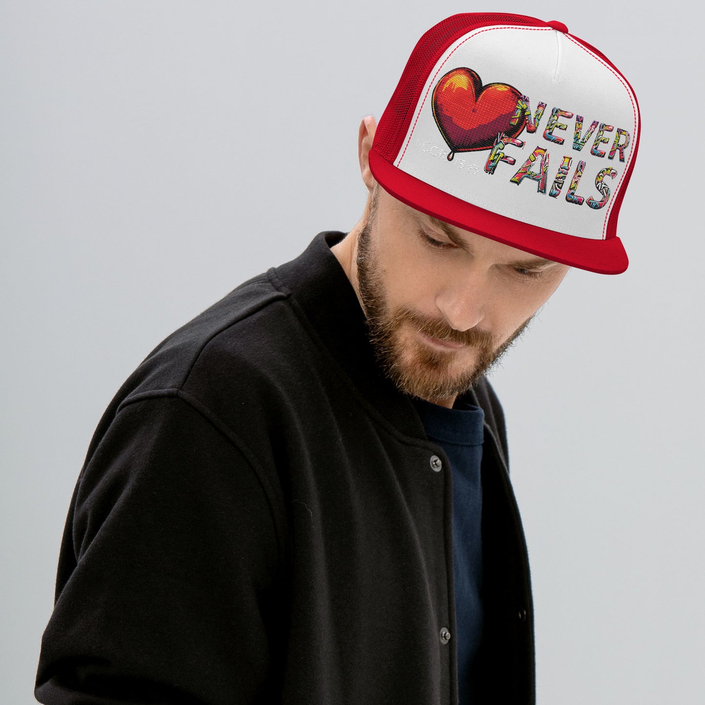 LOVE NEVER FAILS- Trucker Cap