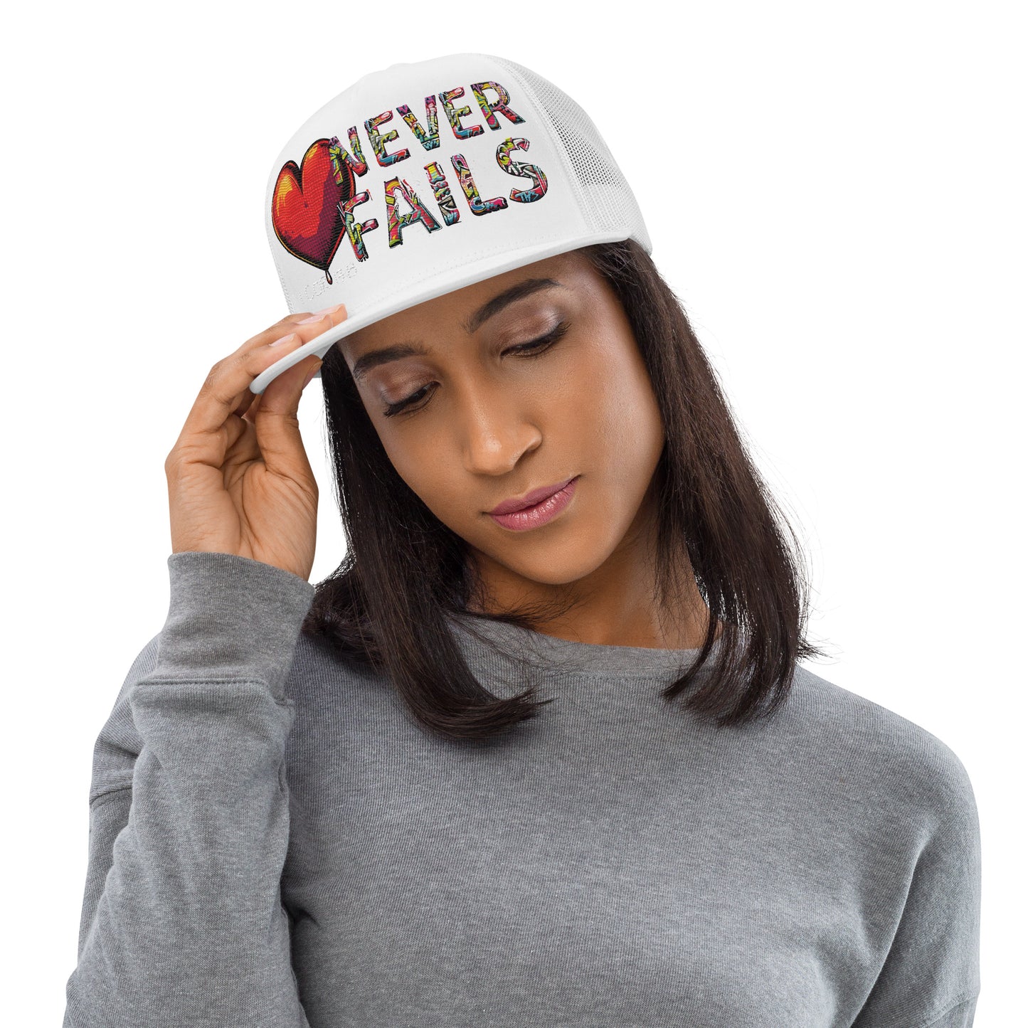 LOVE NEVER FAILS- Trucker Cap