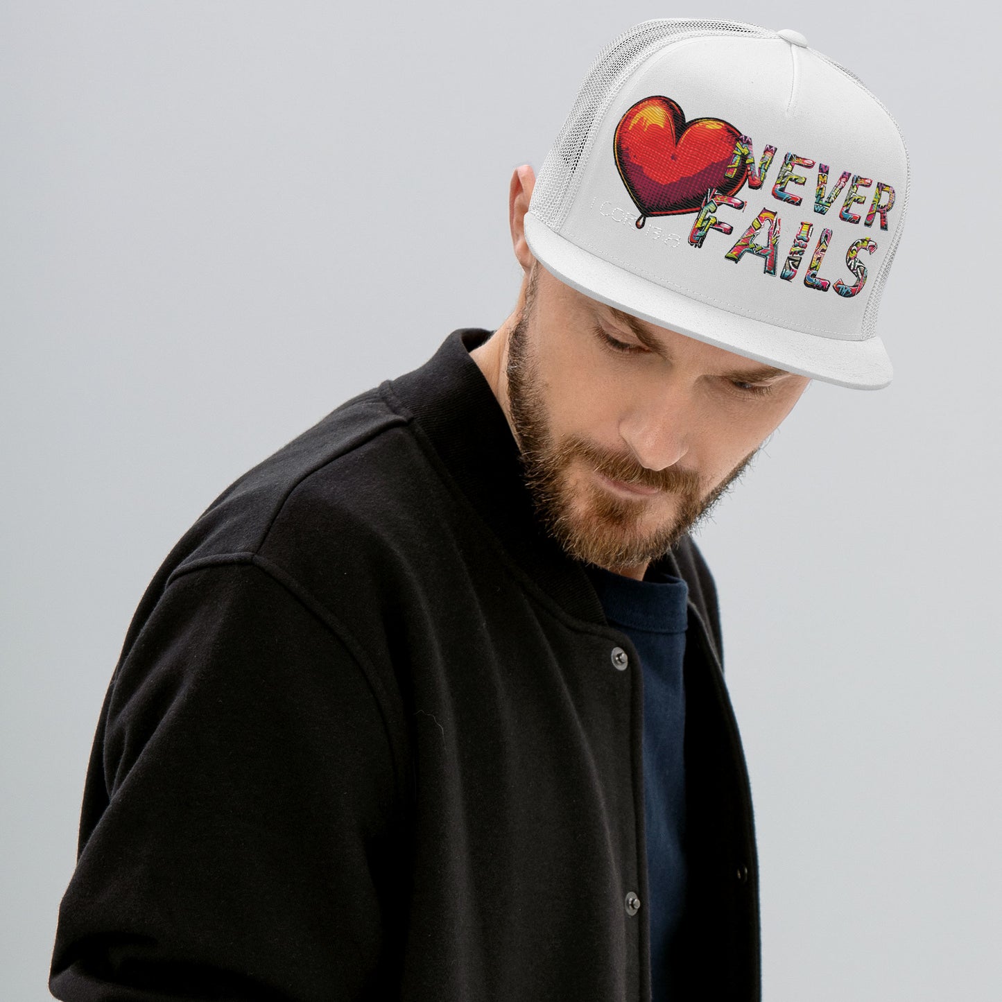 LOVE NEVER FAILS- Trucker Cap