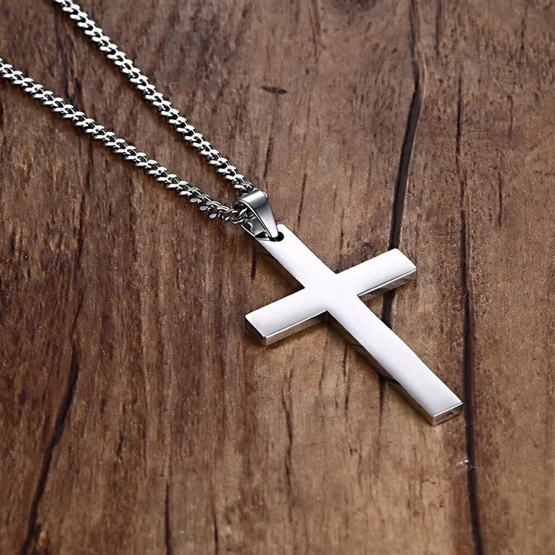 Philippians 4:13 Simple Cross Pendant Necklace