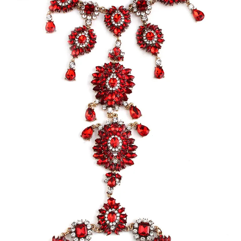 Metal Chain Bodychain Jewelry with Crystal Rhinestone