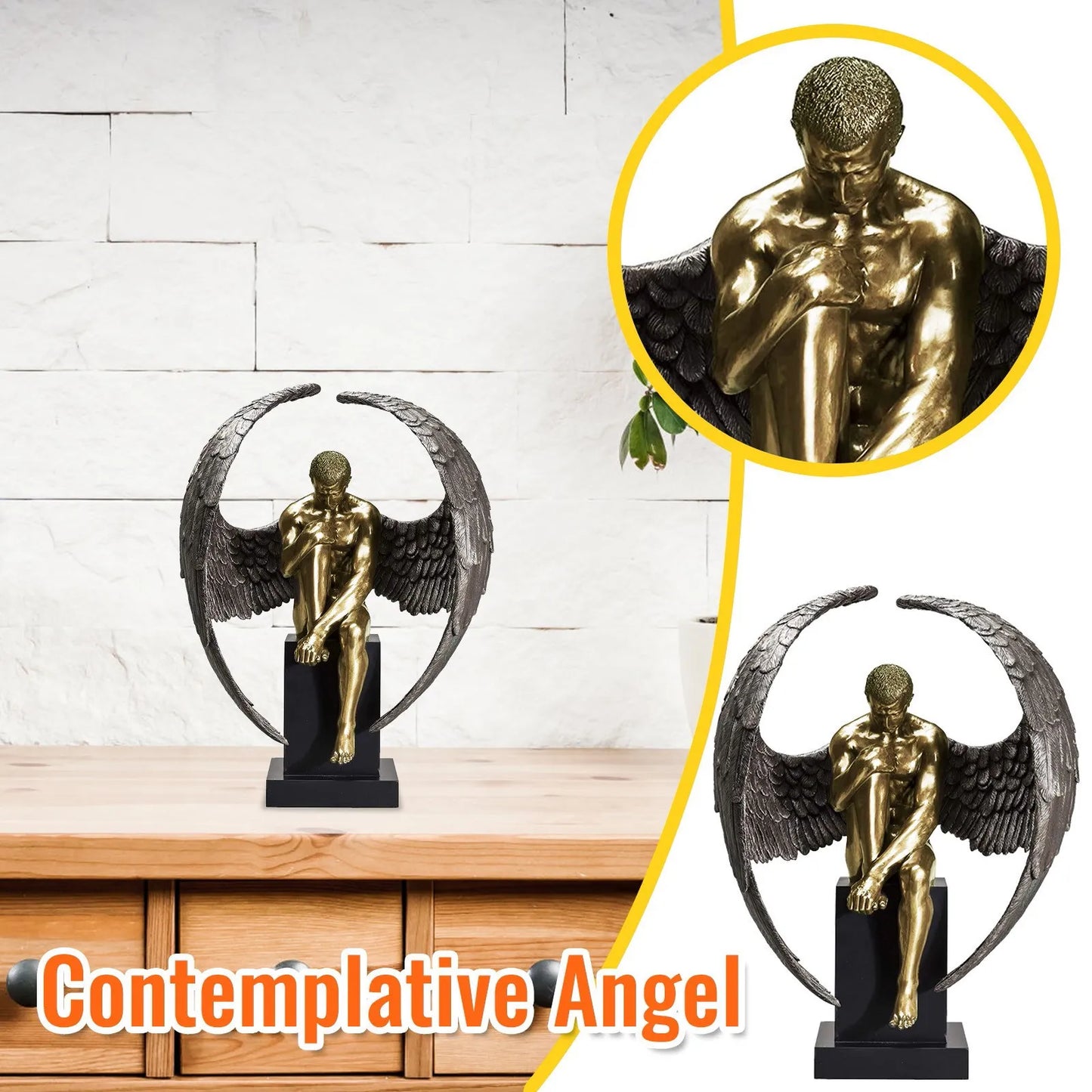 Bronzed Angel Sculpture