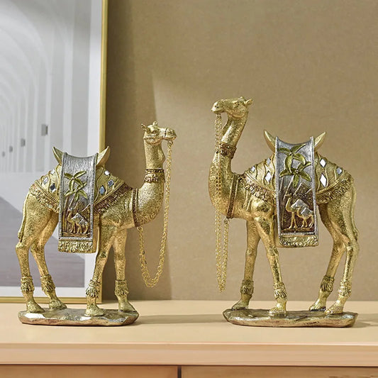 Resin Golden Camel Sculpture