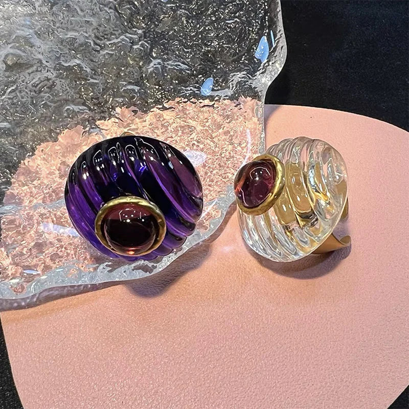 Retro Purple Resin Jewelry