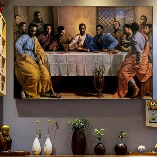 Canvas Print African Jesus Last Supper Unframed