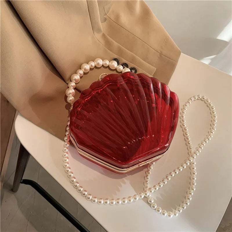 Transparent Acrylic Shell Shape Bag