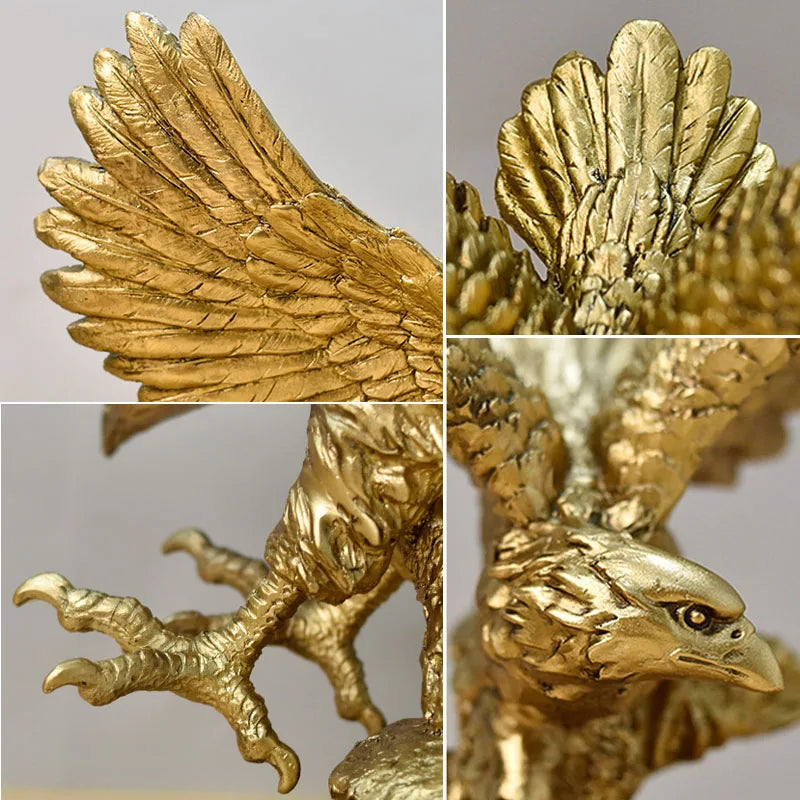 Nordic Resin Golden Eagle Figurine