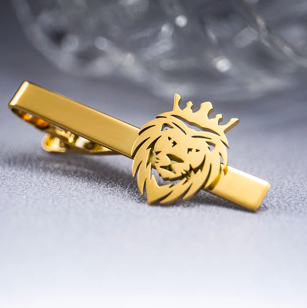 Crown Lion Tie Clip Stainless Steel