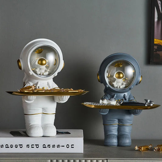 Resin Astronaut Statue with Tray