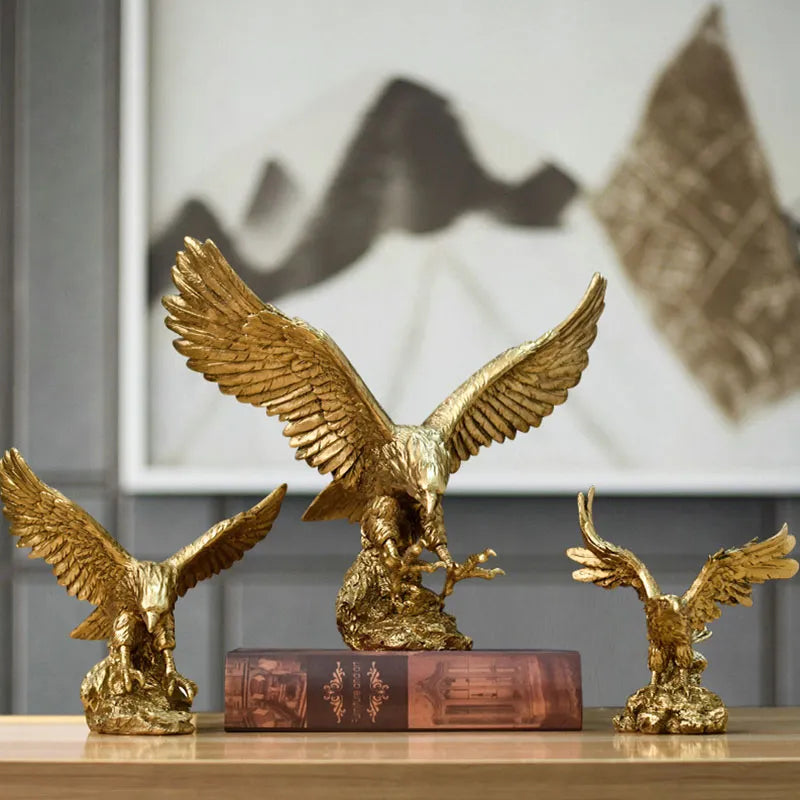 Nordic Resin Golden Eagle Figurine