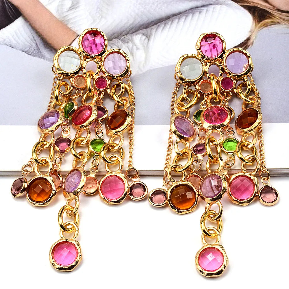 Bohemian Beaded Earrings For Women Handmade Long Tassel Drop Earrings Colorful Statement Boho Jewelry