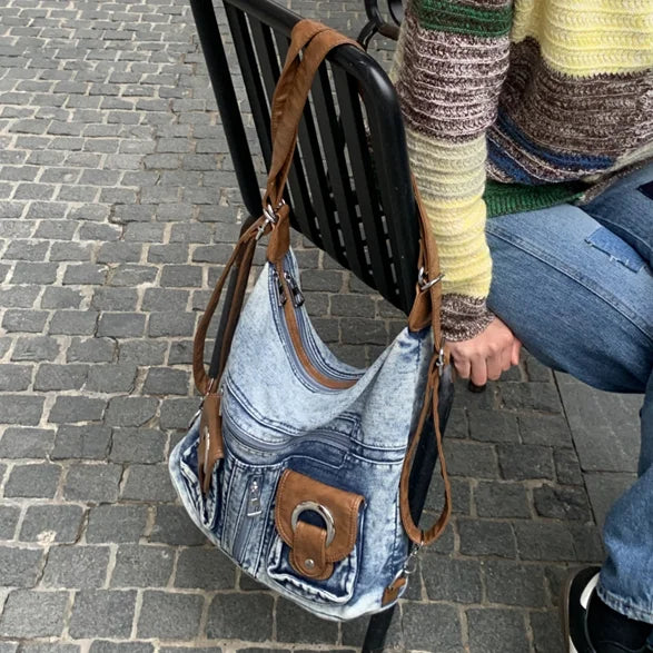 Denim Messenger Bag
