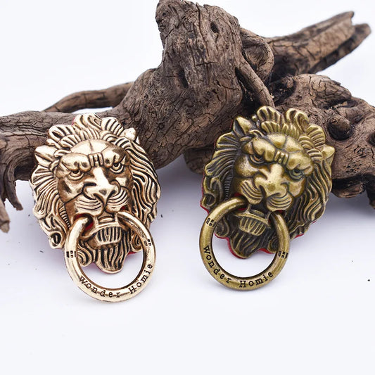 Copper Lion Head Finger Ring Stand Holder Mobile Phone Accessories