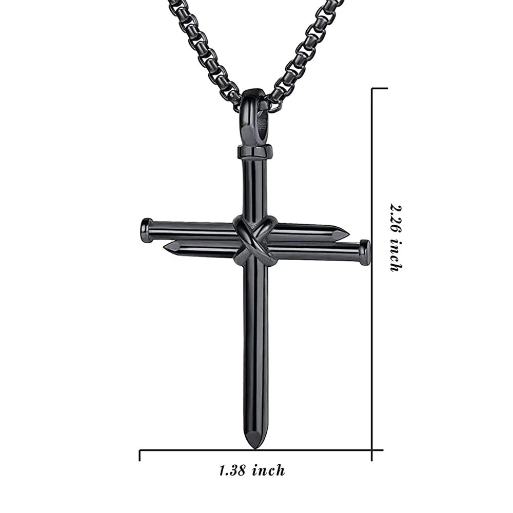 Stainless Steel Nail Cross Necklace