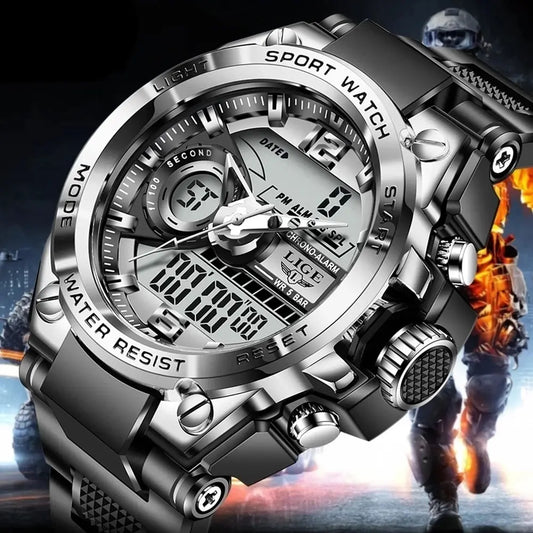 Military Watch Digital 50m Waterproof LED Quartz Sport Watch