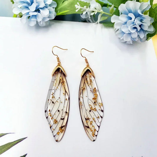 Clear Resin Butterfly Drop Dangle Earrings