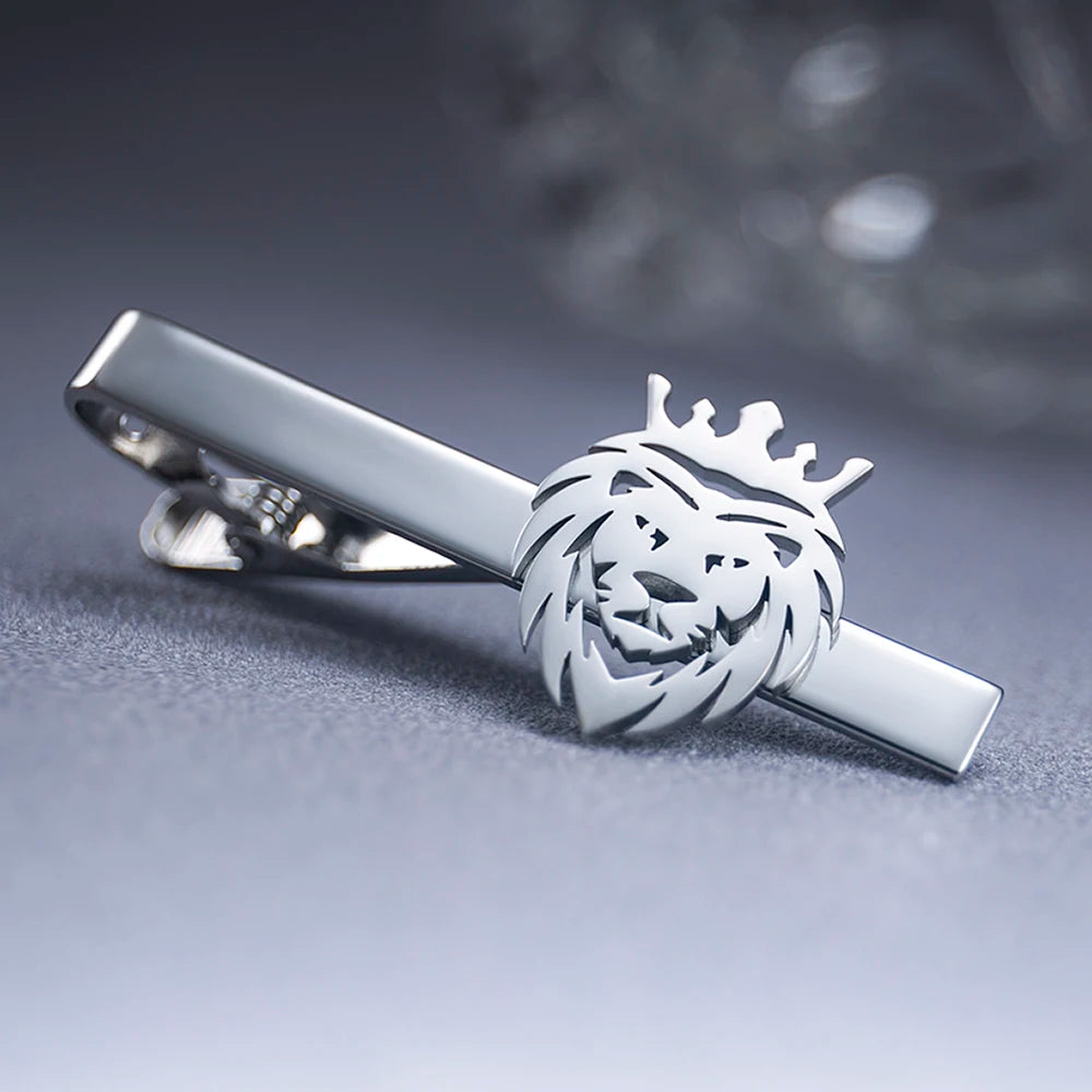 Crown Lion Tie Clip Stainless Steel