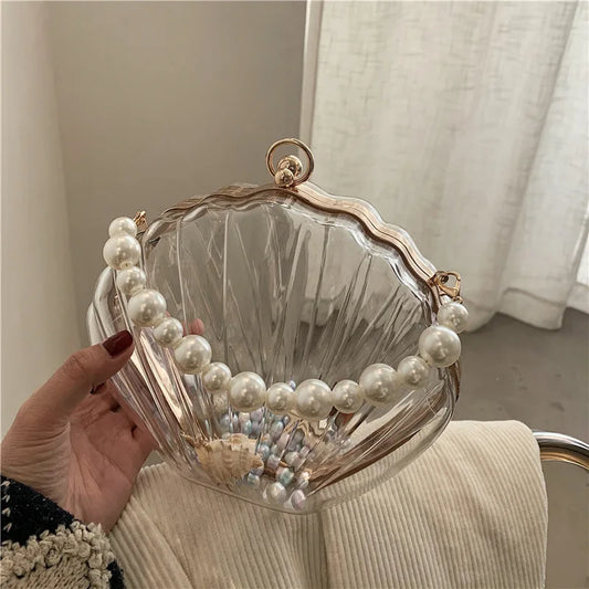 Transparent Acrylic Shell Shape Bag