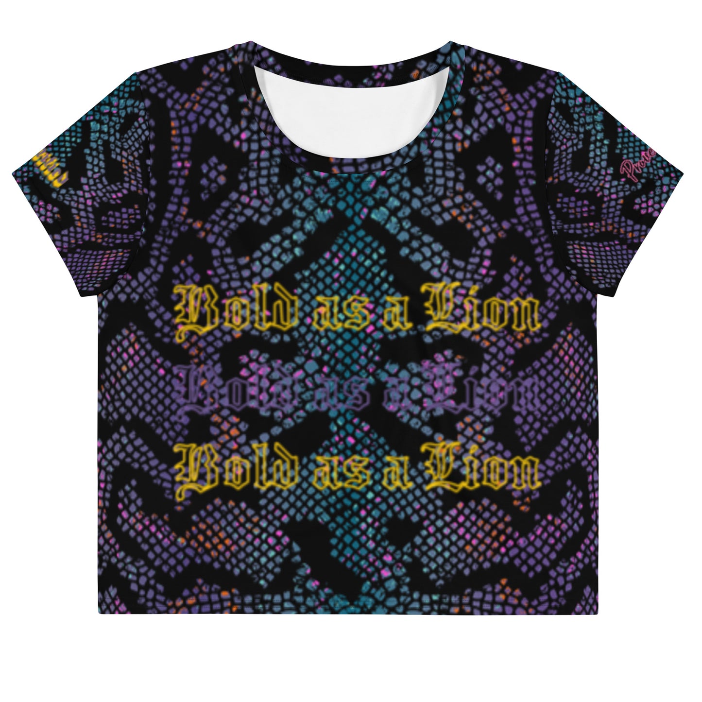 BOLD AS A LION- All-Over Print Crop Tee