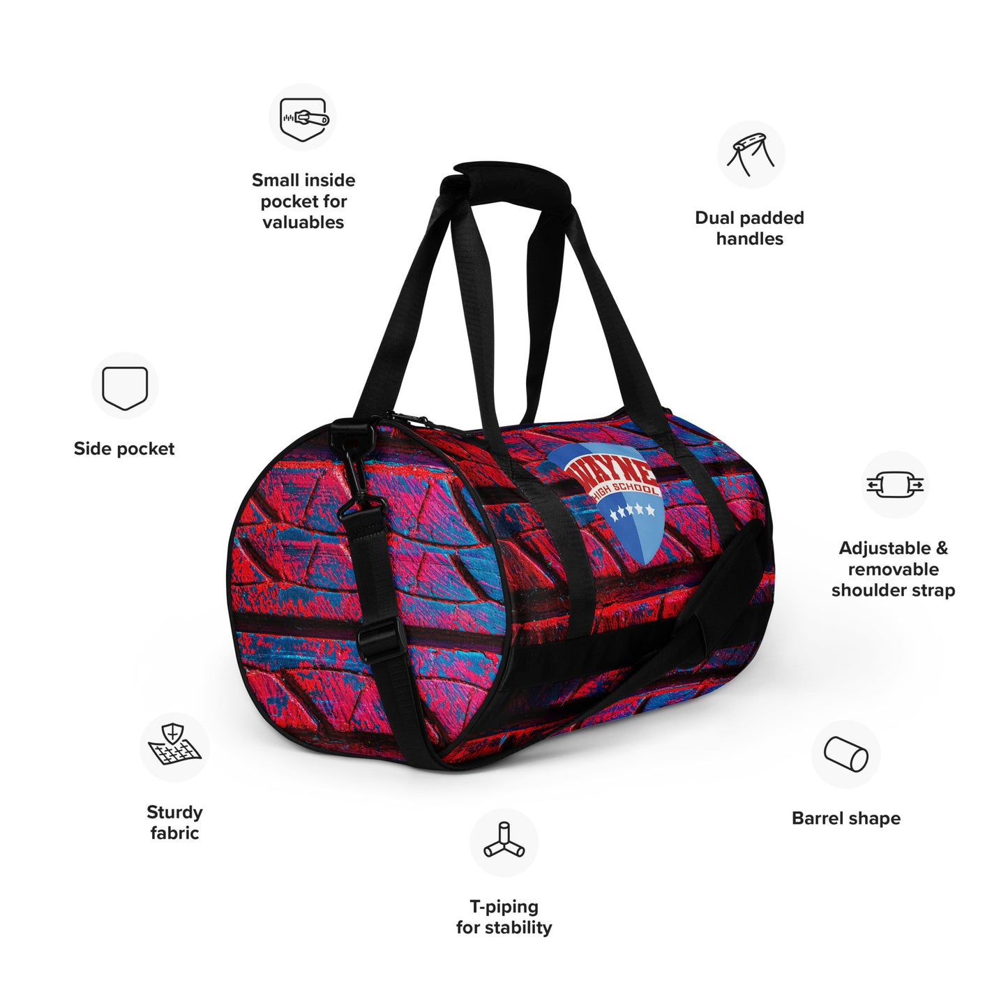 Wayne H.S. All-over print gym bag