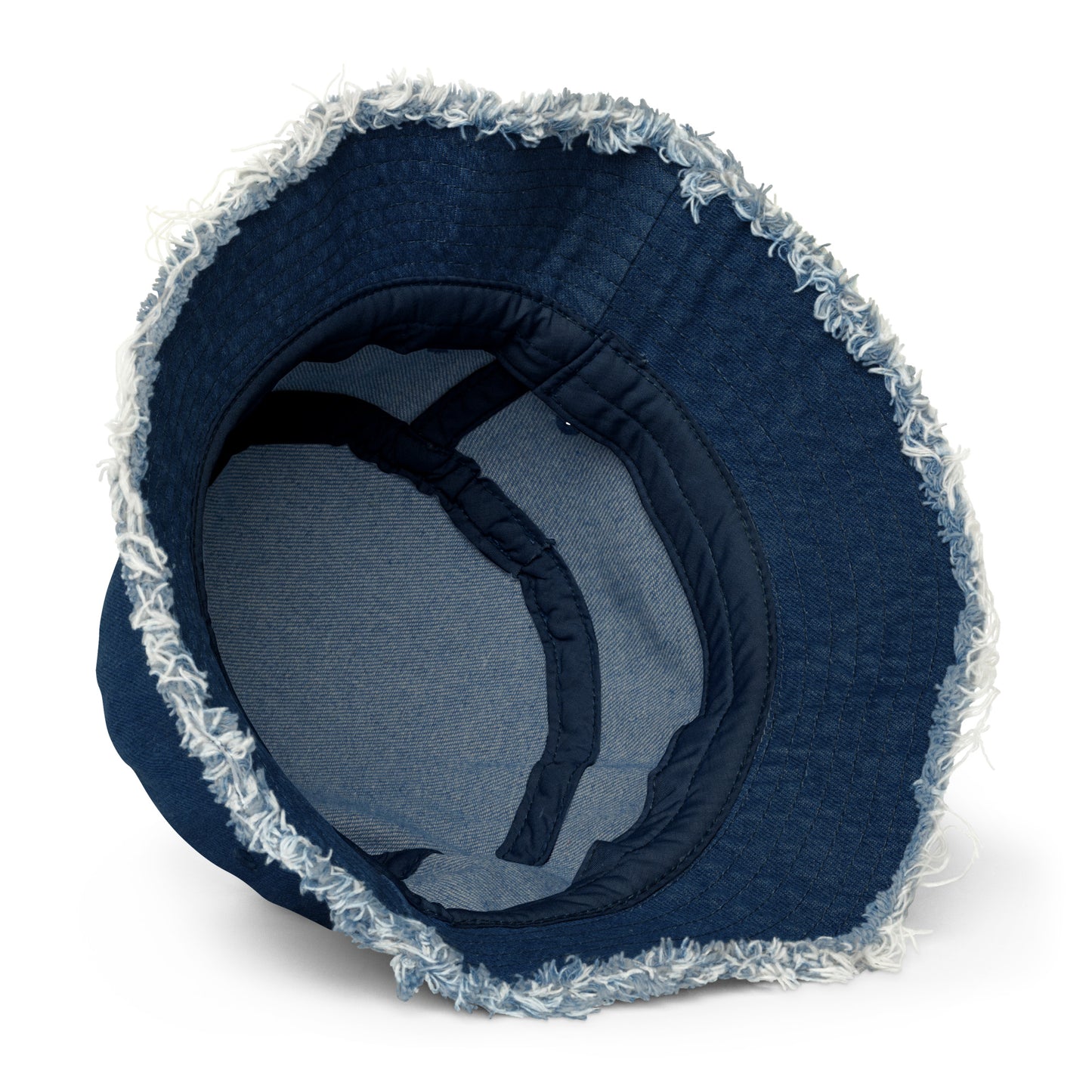 Guardian Angel- Distressed denim bucket hat