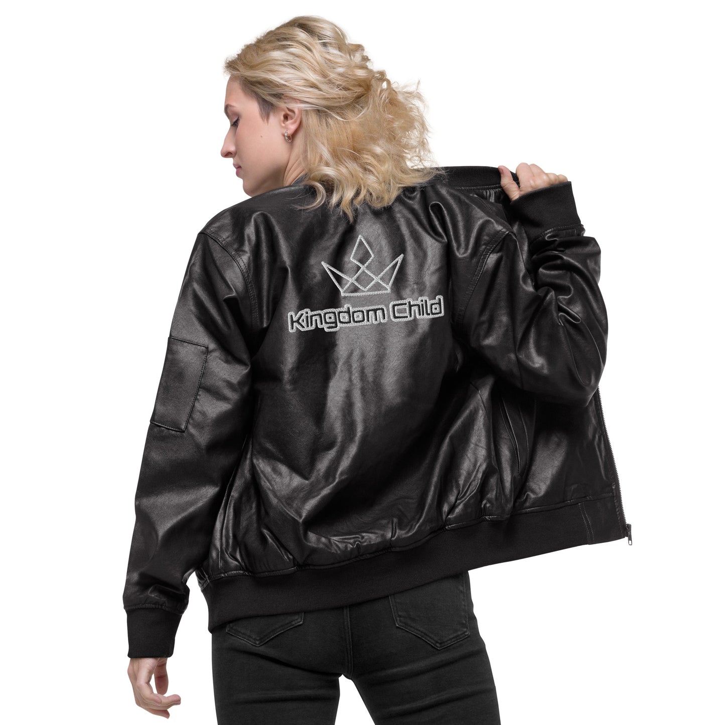 Kingdom Child- Leather Bomber Jacket