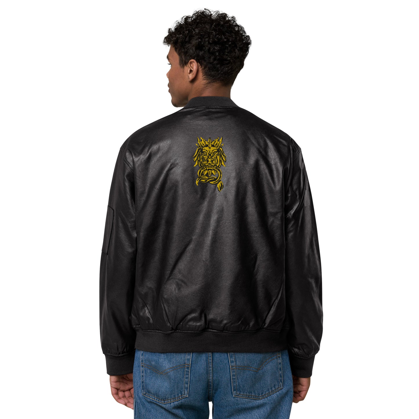 Sanctified Signature- Leather Bomber Jacket