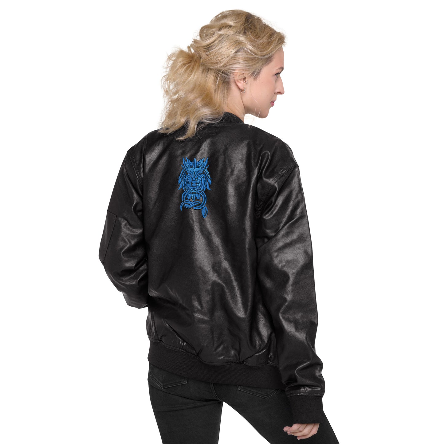 Sanctified Signature- Leather Bomber Jacket