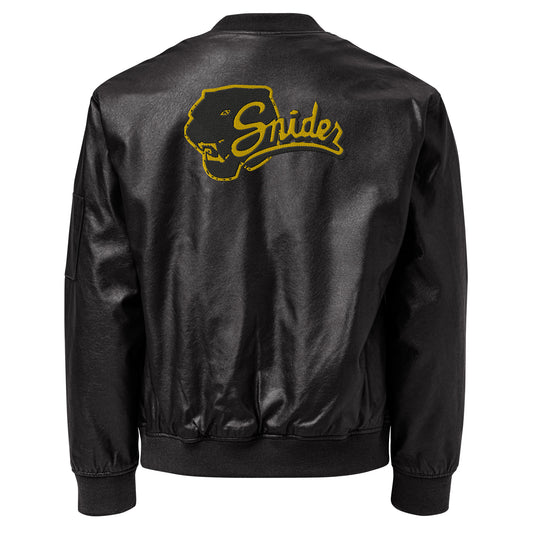 Snider H.S. Faux Leather Bomber Jacket