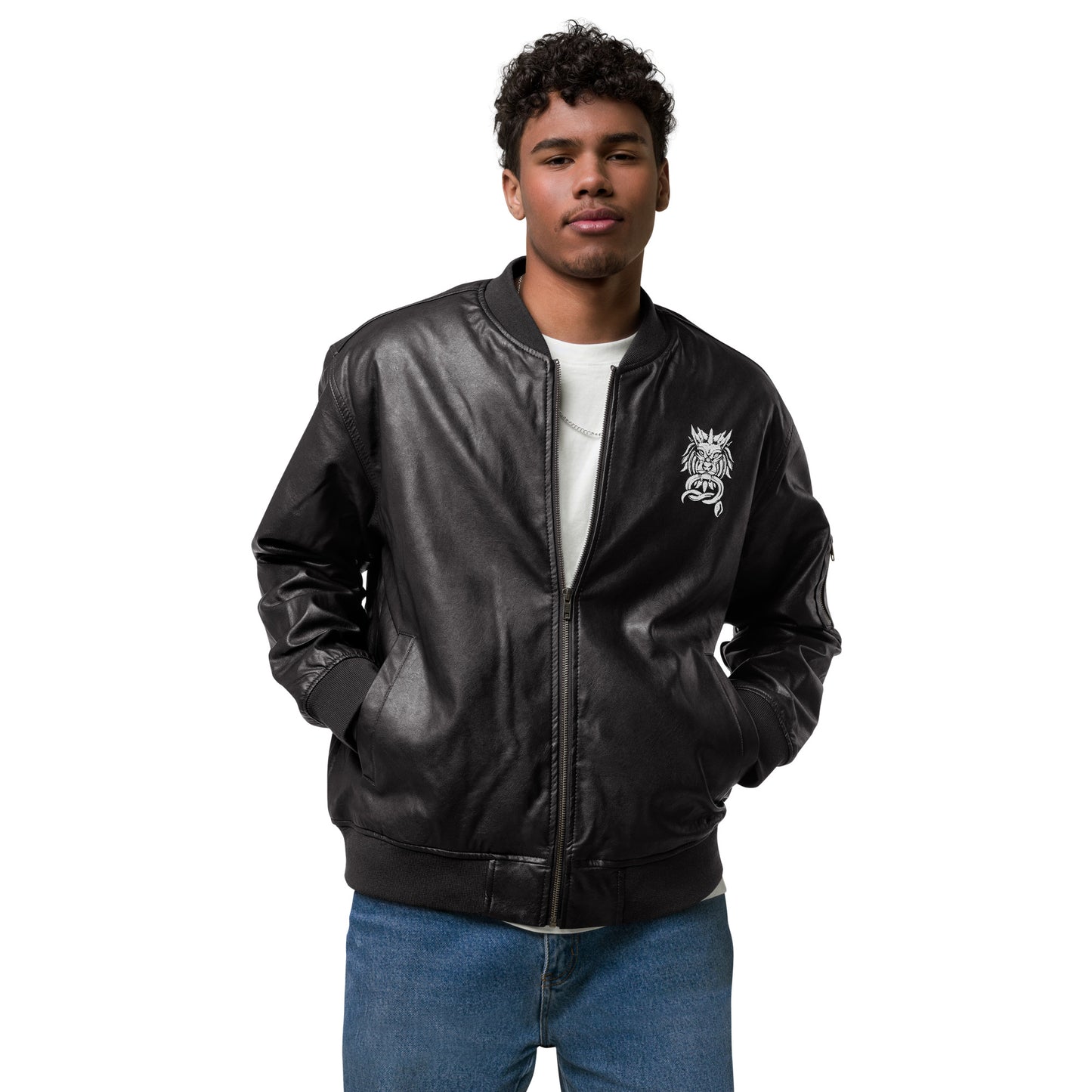 Kingdom Child- Leather Bomber Jacket