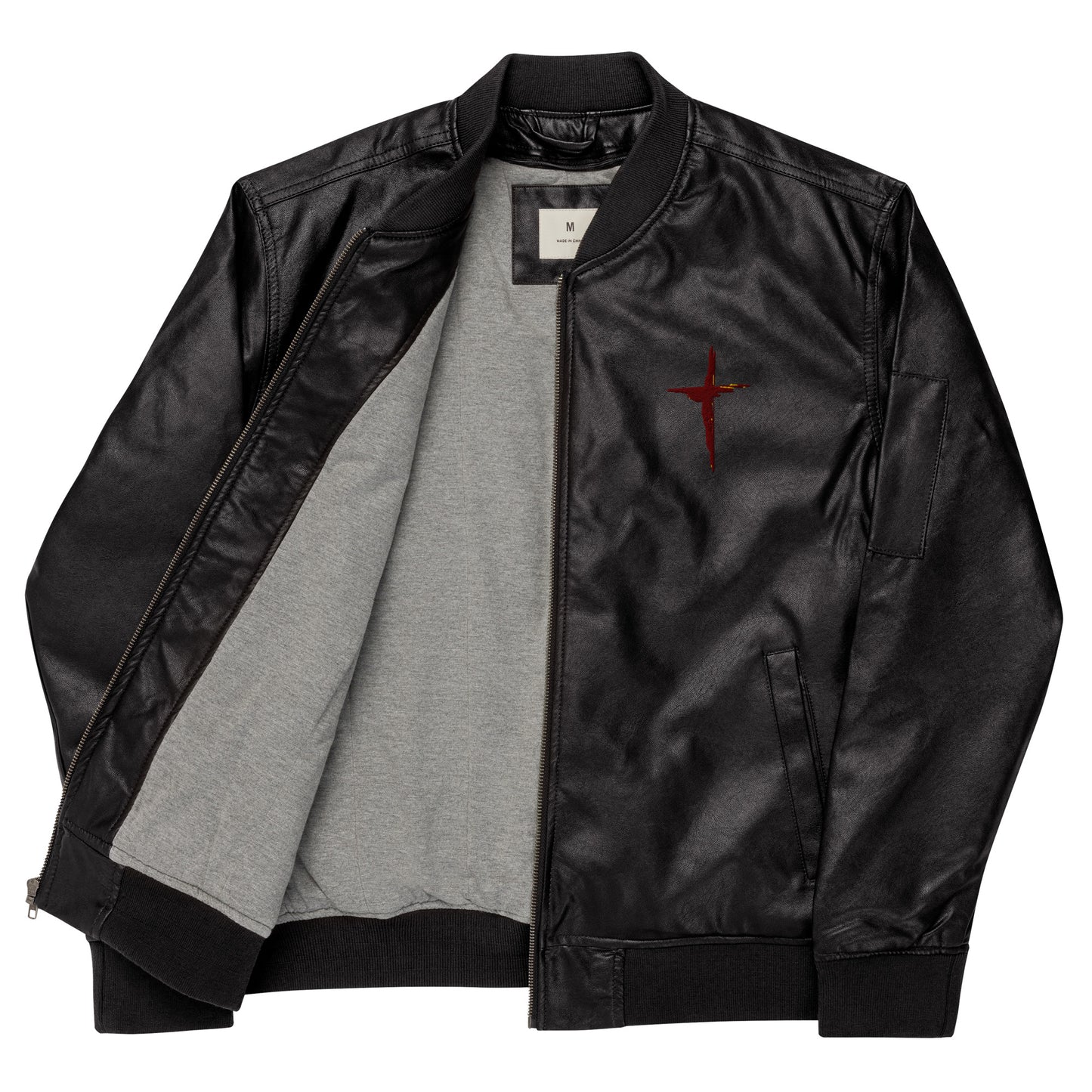 Sanctified Eagle- Leather Bomber Jacket